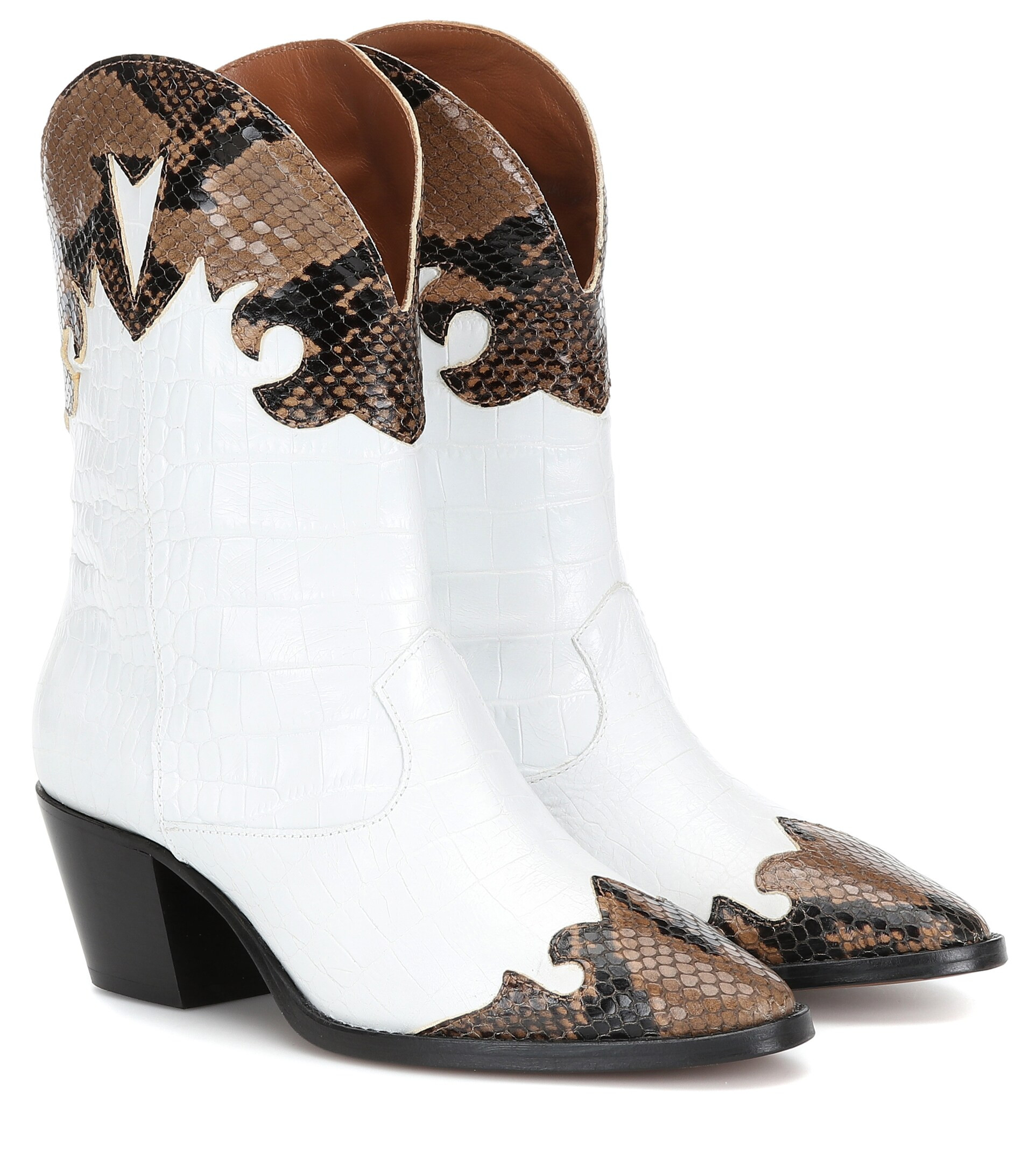 Embossed leather ankle boots | Mytheresa (INTL)