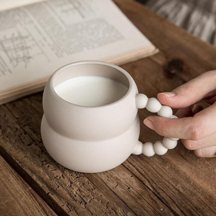 1pc Solid Color Mug With Handle, Minimalist Porcelain Water Mug For Office, Home | SHEIN