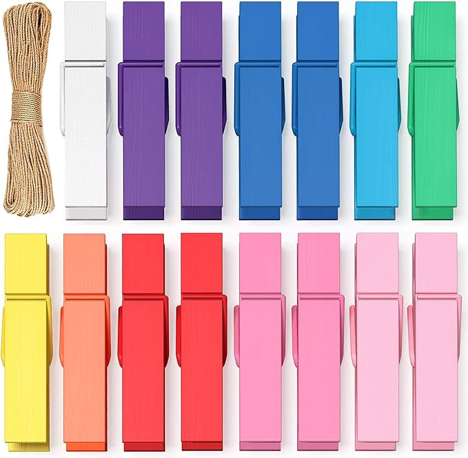 Mini Clothes Pins for Photo, Small Colored Clothespins 100 Pack Wooden Rainbow Colorful Picture C... | Amazon (US)