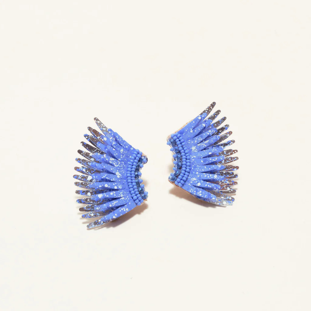 Mini Madeline Earrings Blue Print | Mignonne Gavigan