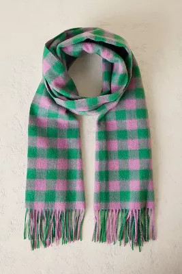 The Tartan Blanket Co. Gingham Wool Scarf | Anthropologie (UK)
