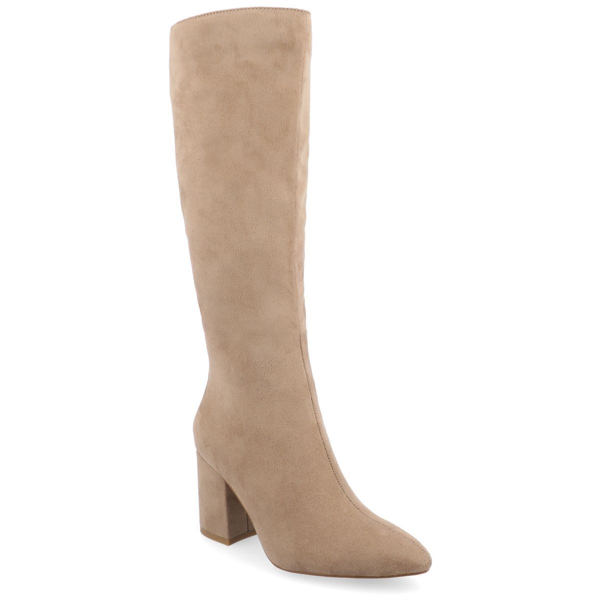 Journee Collection Womens Ameylia Tru Comfort Foam Covered Block Heel Pointed Toe Boots, Beige 12 | Target