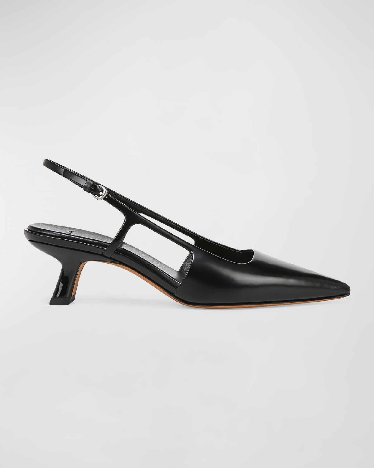 Bianca Leather Kitten Slingback Pumps | Neiman Marcus
