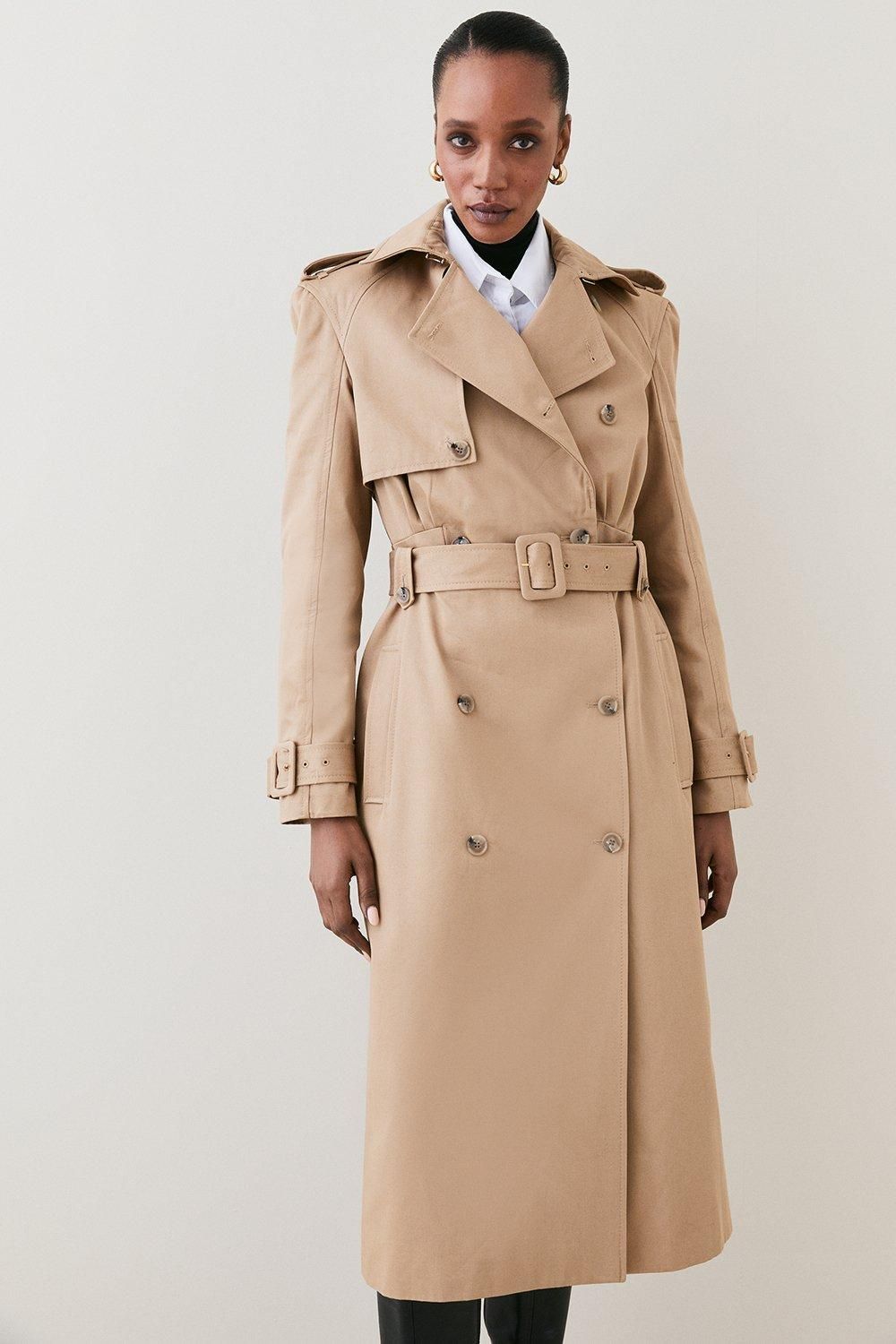 Multiway Cotton Trench Coat | Karen Millen US