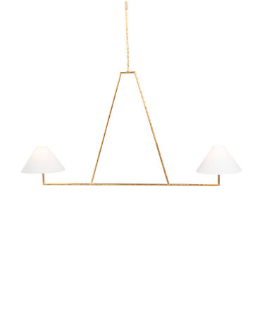 30.25in Ashton Sculpted Linear Chandelier With Linen Shades | TJ Maxx