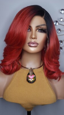 New Short Layered Curly Bob Style Red Wavy Lace Front Wig Womens Fashion Hair | eBay US