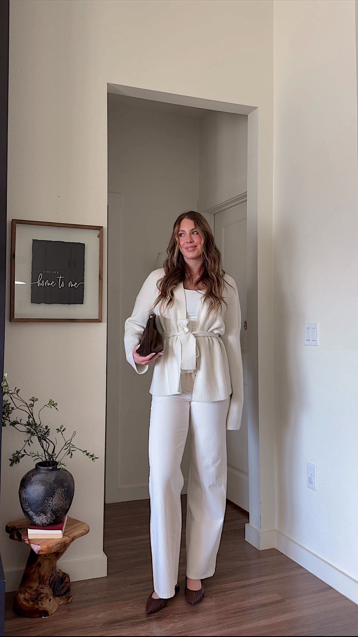 Businesss casual office workwear fit! Wearing a small tall in jeans, large in wrap top! 

This outfit would also be cute for a casual date night! 