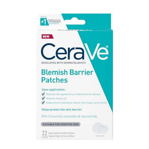CeraVe Hydrocolloid Pimple Patches with Niacinamide, Ultra-Thin, 22ct | Amazon (US)