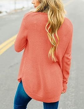 MEROKEETY Women's Long Sleeve Oversized Crew Neck Solid Color Knit Pullover Sweater Tops | Amazon (US)