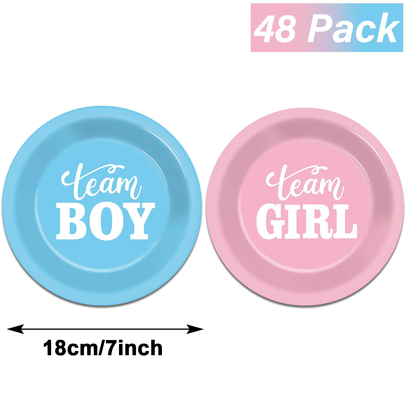 ZOIIWA 48 Pcs Gender Reveal Party Decorations Pink and Blue plates Boy or Girl Party Disposable P... | Amazon (US)