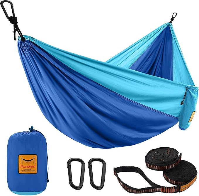 Puroma Camping Hammock Single & Double Portable Hammock Ultralight Nylon Parachute Hammocks with ... | Amazon (US)