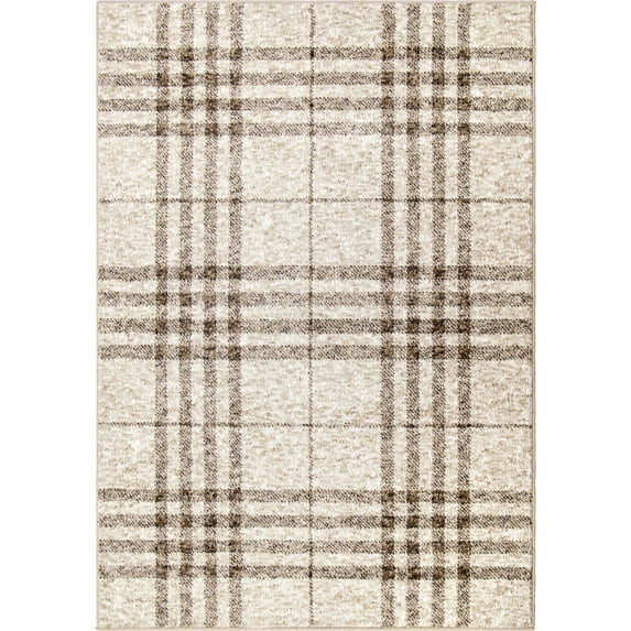 My Texas House Highlands 9' X 12' Beige Plaid Area Rug | Walmart (US)