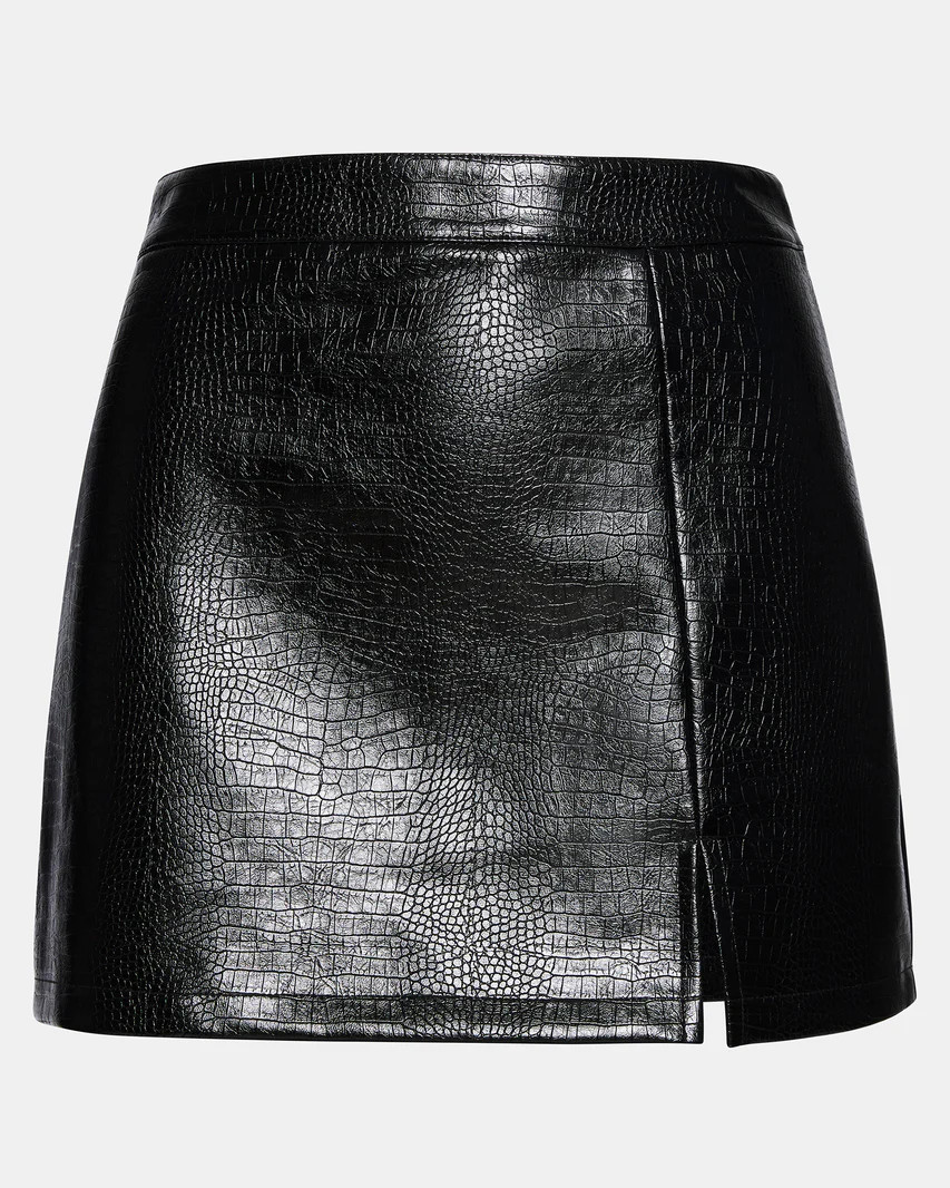 Cameron Skirt Black Crocodile | Steve Madden (US)