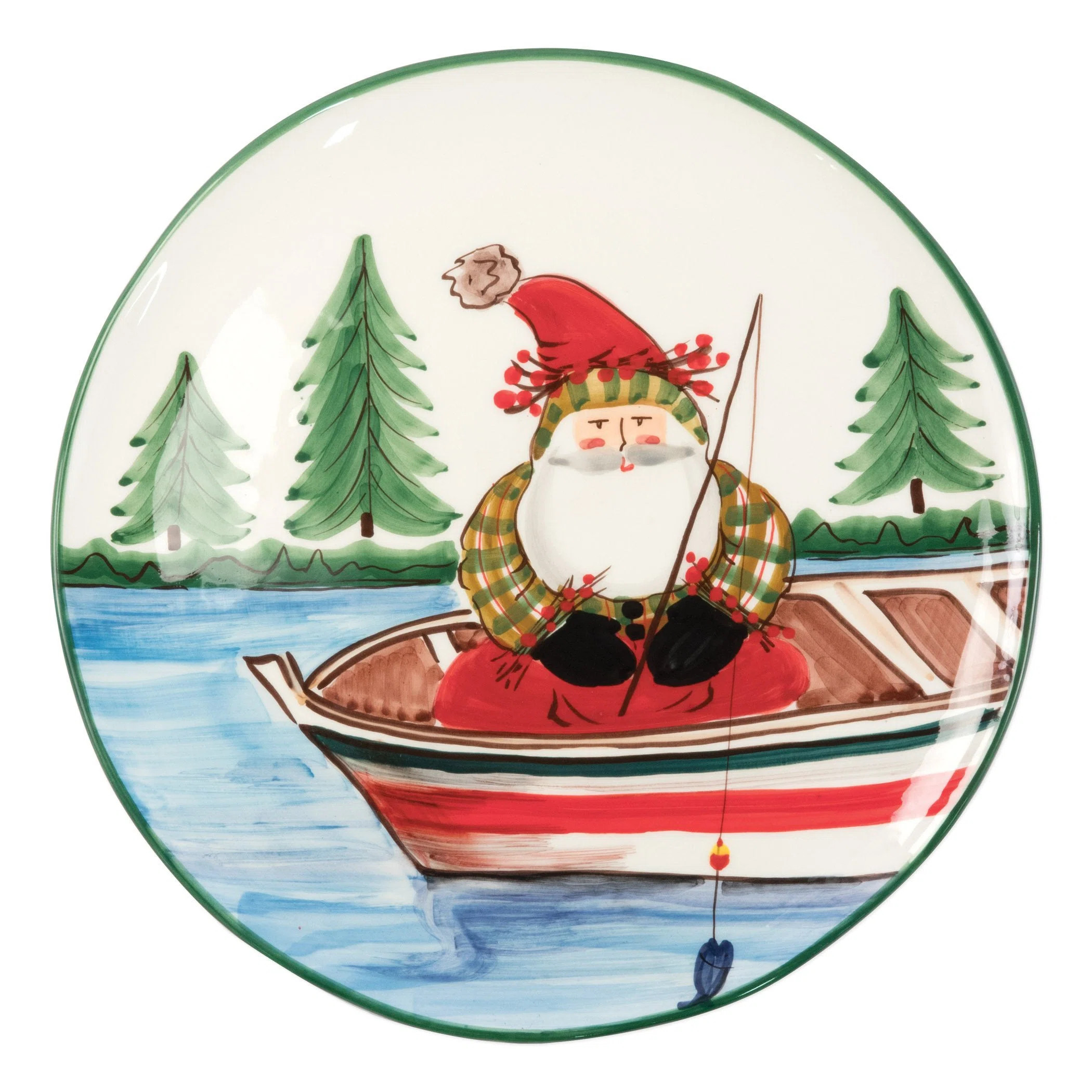 Old St. Nick Round Platter - Fishing | Wayfair North America