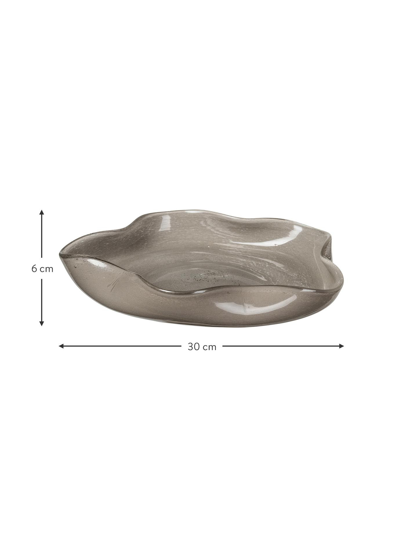 Glazen decoratieve schaal Esther in taupe | Westwing EU