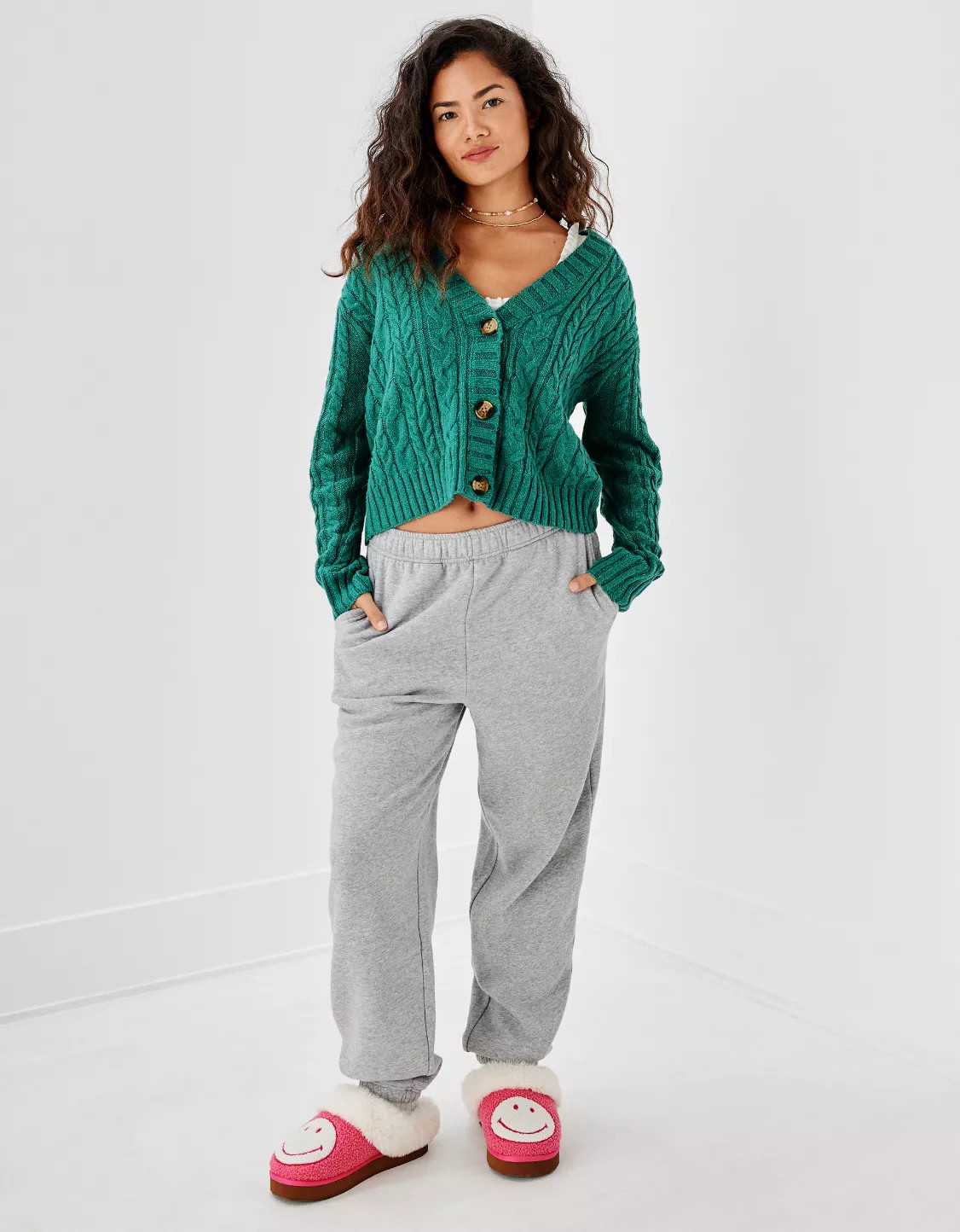 AE Cropped Cable Knit Cardigan | American Eagle Outfitters (US & CA)