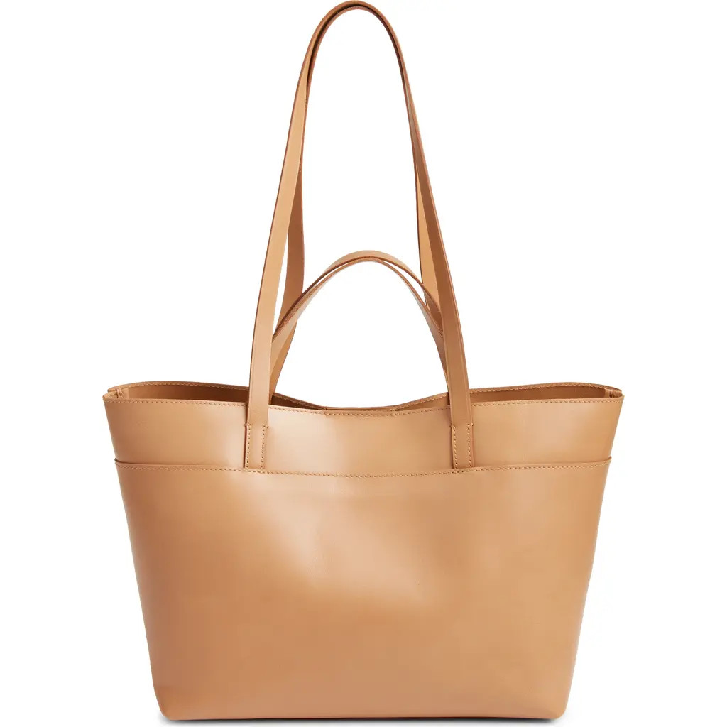 Madewell Medium Essentials Leather East/West Tote in Carved Wood at Nordstrom | Nordstrom