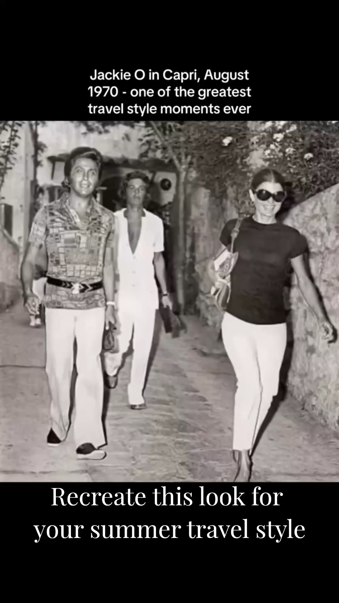 Channeling that timeless jet-set energy - oversized black sunglasses, a sleek fitted tee, slim white pants, and effortless confidence. This is the kind of summer travel look that never asks for attention, yet gets all of it.

It is polished, easy, and endlessly chic for strolling through coastal towns, heading to lunch, or arriving in style on vacation. The magic is in the simplicity - clean lines, classic neutrals, and bold accessories that do all the talking.

Shop this inspired look with:
black oversized sunglasses
fitted black tee
tailored white ankle pants
classic flats or low heels
a structured shoulder bag

Quiet luxury before it was a trend. This is the mood for summer travel dressing.
#LTKStyle #ClassicStyle #SummerStyle

#LTKOver40 #LTKTravel #LTKPetite