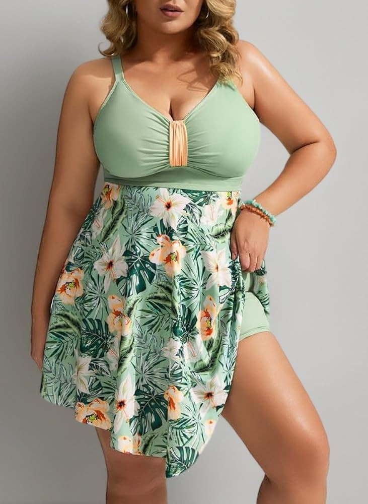 Hanna Nikole Damen Gro\u00dfE Gr\u00f6\u00dfEn Badekleid Einteiler Bauchweg Badeanzug Shape Badem... | Amazon (DE)