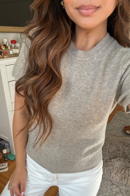 Sweater tee on sale for $40, tts wearing xs