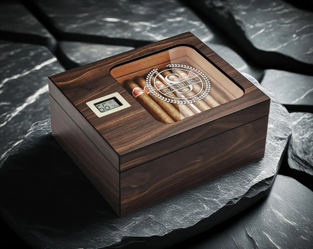 Desktop Cigar Humidor Box, Gloss Top Small or Large Boxes - Etsy | Etsy (US)
