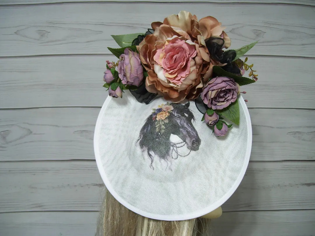 Kentucky Derby Fascinator with Horse Hat, Oaks Horse Race Hat, Royal Ascot Headpiece, Belmont Hat... | Etsy (US)