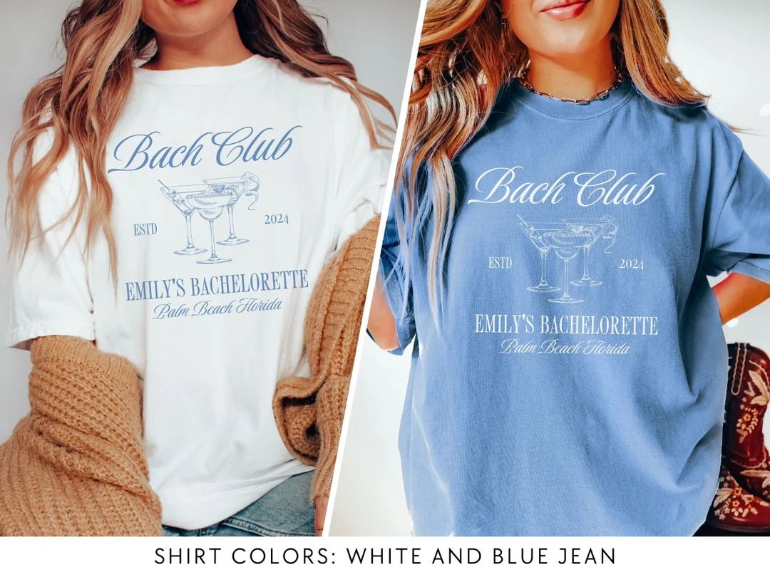 Bachelorette Party Shirts, the Bach Club Bachelorette Shirts, Custom Coastal Bachelorette Shirts,... | Etsy (US)