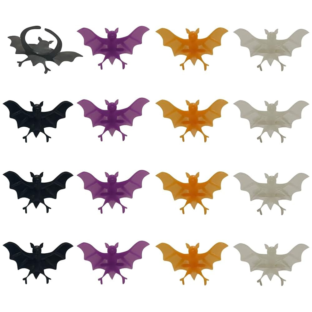 100 Pcs Plastic Halloween Bat Rings Kids Scary Animal Rings Creepy Costume Rings Small Gift for P... | Amazon (US)