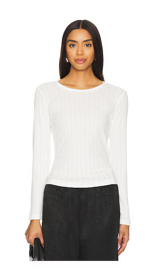 Pointelle Long Sleeve in White | Revolve Clothing (Global)