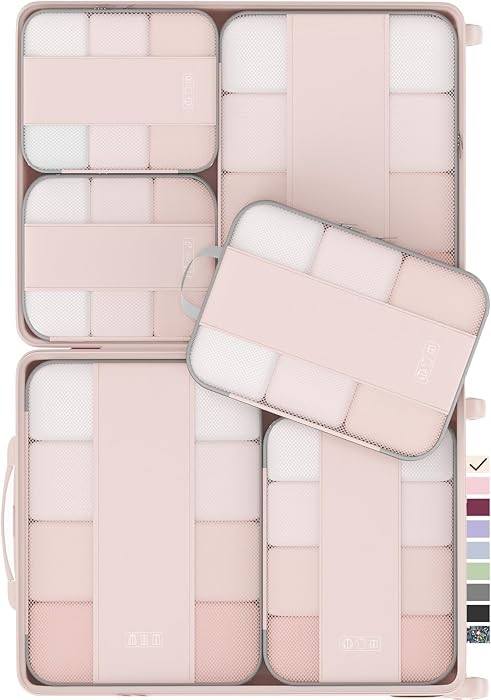 6 Set Compression Packing Cubes for Travel Essentials,Compressible Expandable Packing Cubes for S... | Amazon (US)