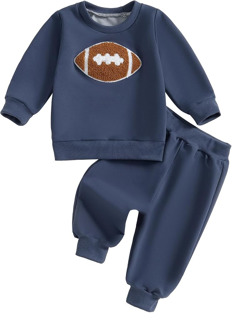 Toddler Baby Boy Football Outfit Embroidery Sweatshirt Pants Infant Fall Outfits 12 18 24 Months ... | Amazon (US)