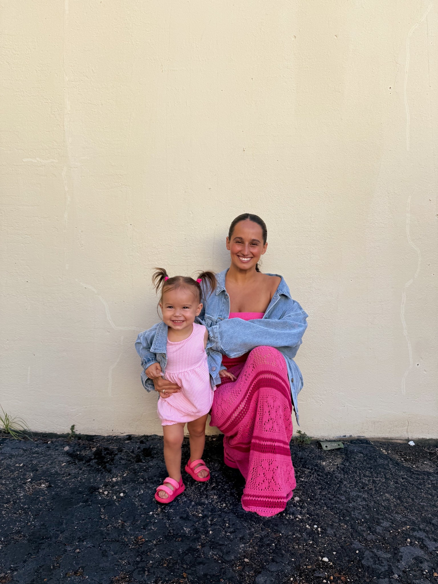 Our pink mommy & mini church outfits💖 the matching jean jackets are the cutest!! 

#LTKFamily #LTKSeasonal #LTKBaby