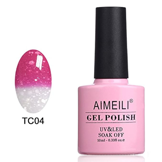 AIMEILI Soak Off UV LED Temperature Color Changing Chameleon Gel Nail Polish - Hot Pink to Glitter W | Amazon (US)