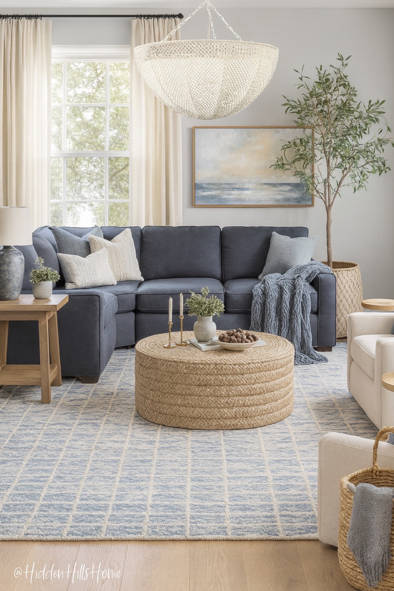 Living room decor ideas, sectional sofa, living room design, family room mood board, blue sofa, coffee table #livingroom

#LTKSaleAlert #LTKHome #LTKSeasonal