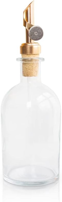 Rail19 Small Clear Glass Mouthwash Dispenser with Metal Pour Spout | Cooking Oil and Vinegar Disp... | Amazon (US)