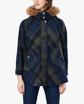 joules swing coat tartan tweed size s blue/green wool blend  | eBay | eBay UK