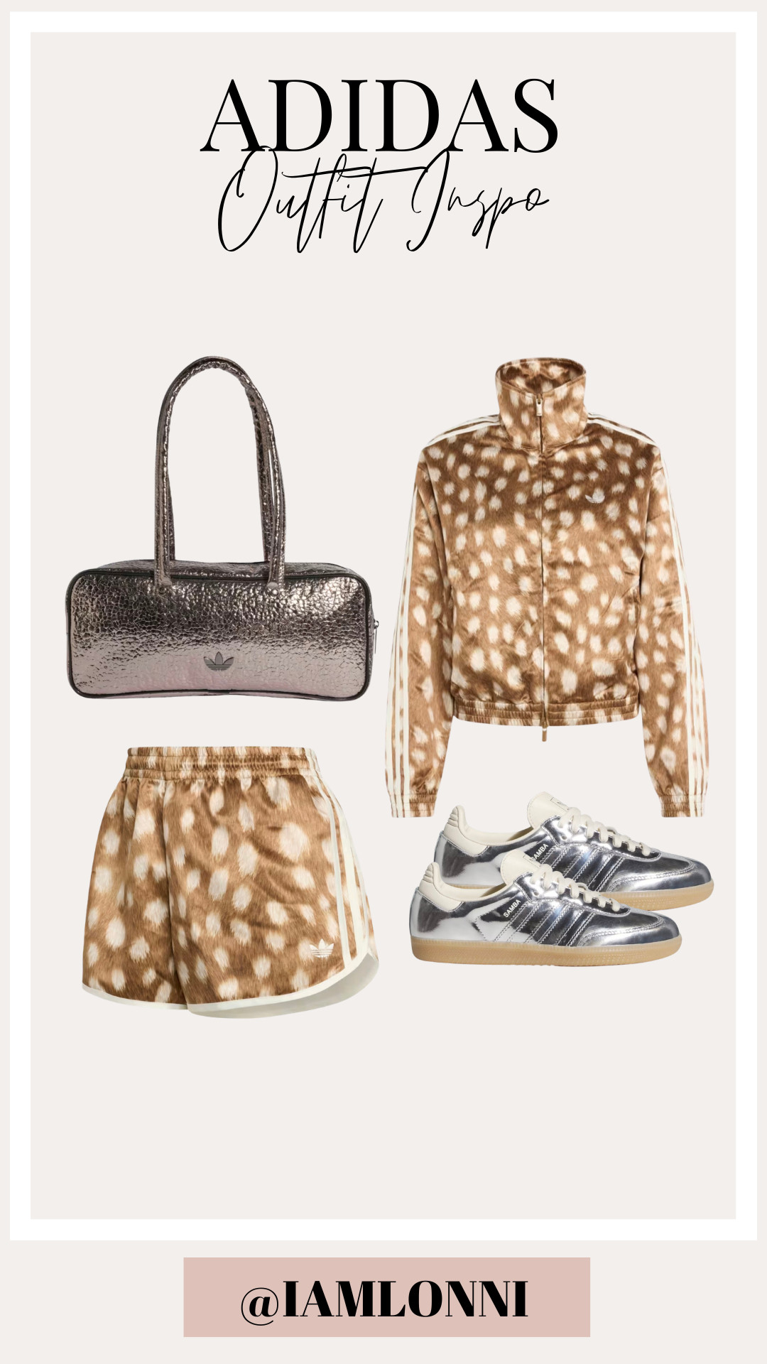 This deer print collection is such a statement! Paired with metallic sneakers and the matching bag, this look is equal parts cozy, trendy, and elevated.

Would you wear this set? 🤎✨

#LTKStyle #AdidasOriginals #SportyStyle #MatchingSet #StreetStyle #SneakerStyle #FashionFinds #OOTD #LTKFashion #StyleInspo 

 #LTKgrwm #LTKootd #LTKvlog