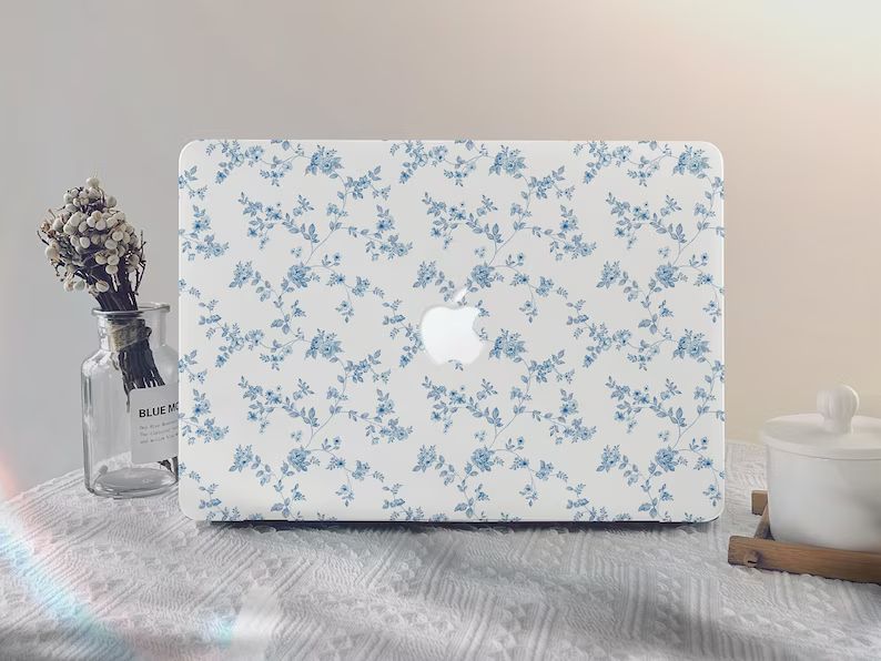 Light Blue Floral MacBook Case New MacBook Pro 13 A2338 MacBook M2 Air 13 A2681 Pro 14 A2779 Pro ... | Etsy (US)