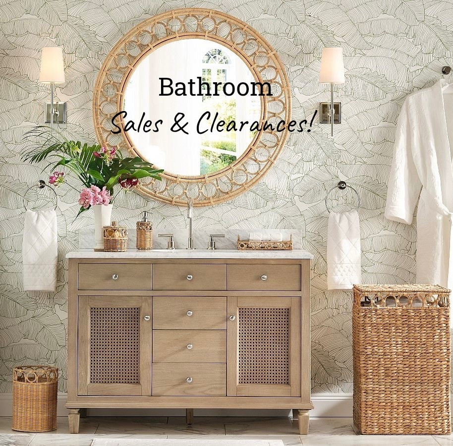 Memorial Day sales and clearances at Pottery Barn! Shop beautiful rattan bathroom accessories, vanity, sconces, mirror + more!

#LTKdayinmylife #LTKHome #LTKSaleAlert