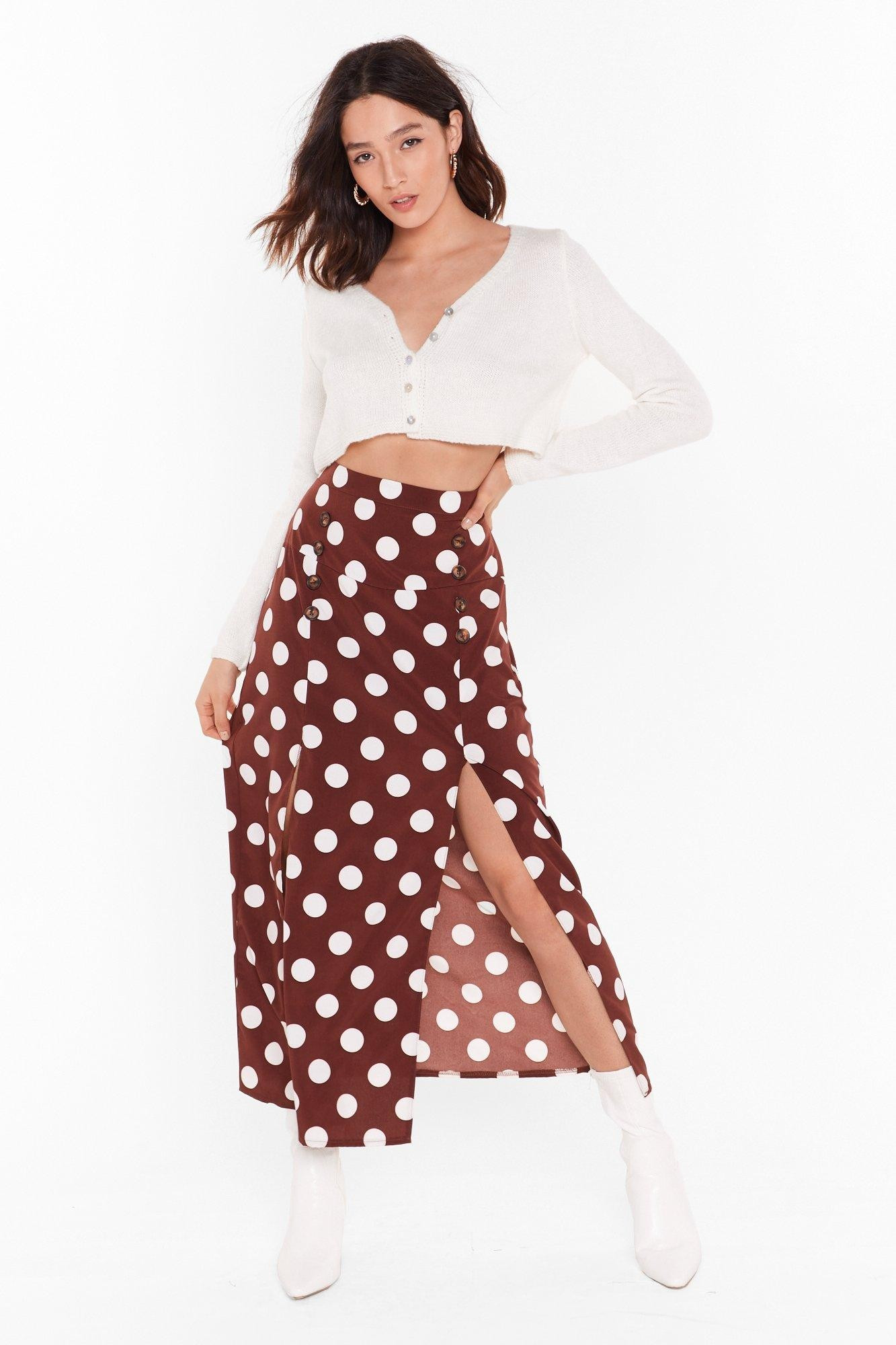 Dot It All Button Midi Skirt | NastyGal (US & CA)