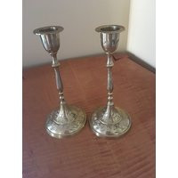 Pair Brass Candlesticks - Chased | Etsy (US)