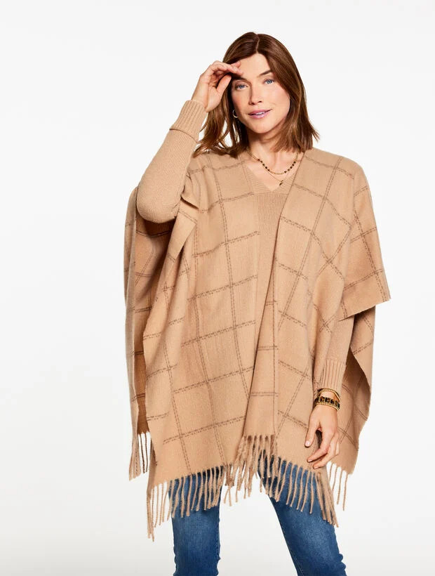 Plus Exclusive Plaid Ruana | Talbots