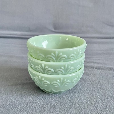 The Pioneer Woman Green Jadeite Jade Glass Condiment Dip Prep Bowls Set of 3 | eBay US