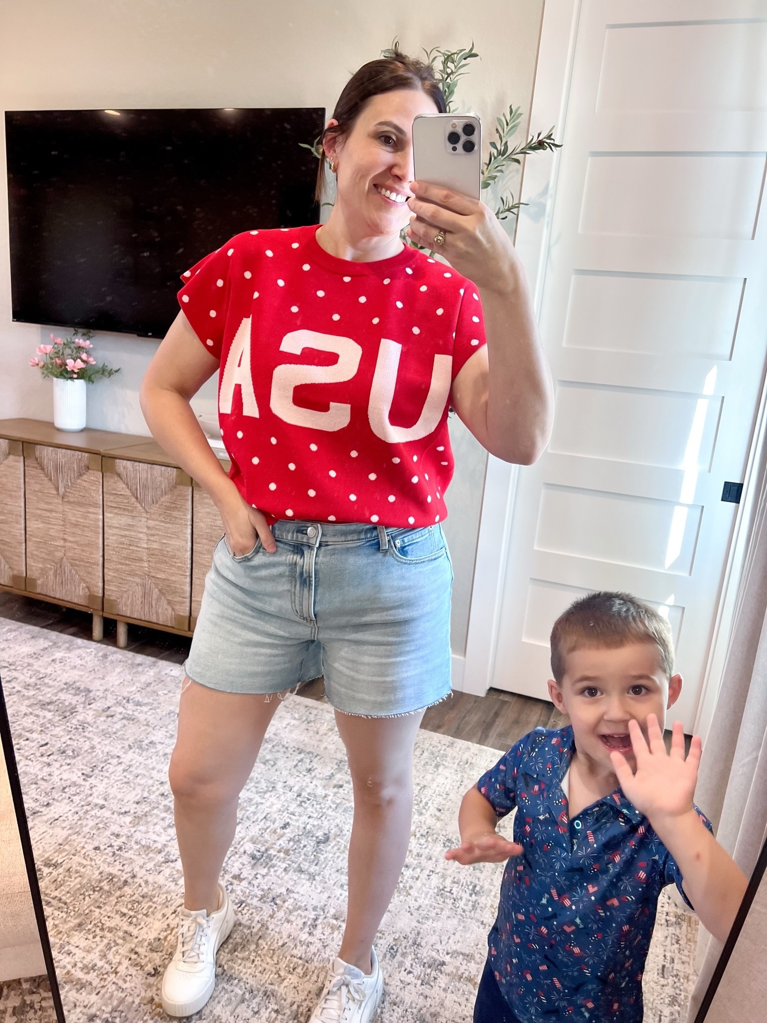 USA! Happy 4th of July!! 🇺🇸🦅❤️💙

USA top - BiBi (local boutique) linking some similar options. 
Patriotic toddler outfit - size 3T - Academy Sports & Outdoor

#LTKootd #LTKmomlife #LTKKids