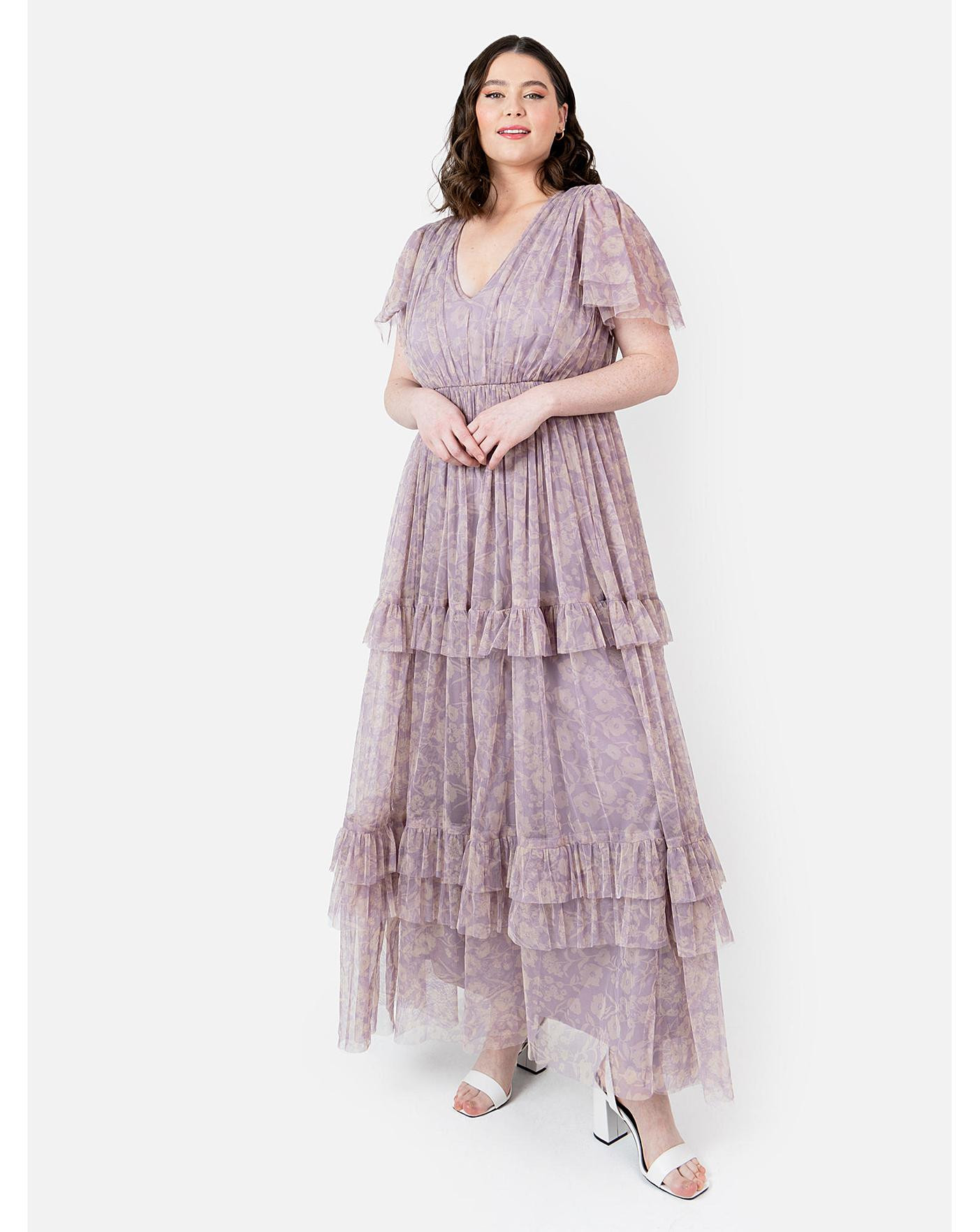 Anaya With Love Lilac Floral Maxi Dress | Simply Be (UK)