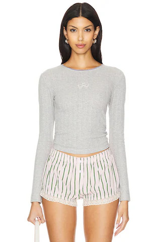 Lua Long Sleeve Pointelle Top
                    
                    Damson Madder | Revolve Clothing (Global)