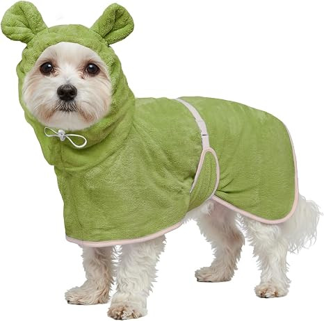 Dog Bathrobe Super Absorbent Towel Robe - Microfiber Bath Towels Fast Drying Coat for Dogs, Cute ... | Amazon (US)