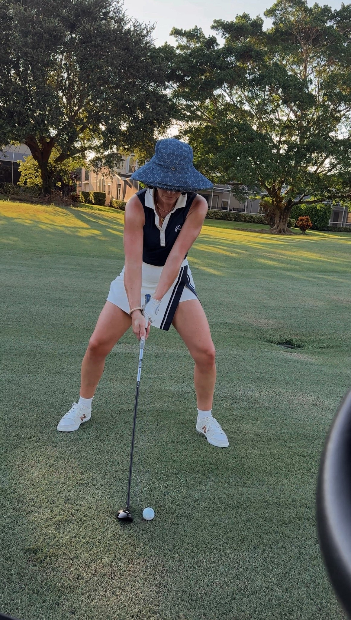 Golf outfit. Wearing size small skirt, xxs top. Hat is is exact, the photos of it look different than what arrives. #meandmrjones 

#LTKFindsUnder100 #LTKActive #LTKFindsUnder50