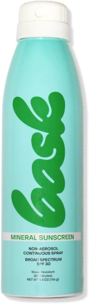 Bask SPF 30 Mineral Sunscreen Spray - Fragrance Free, Non-Aerosol, Reef Safe, Broad Spectrum UVA/... | Amazon (US)
