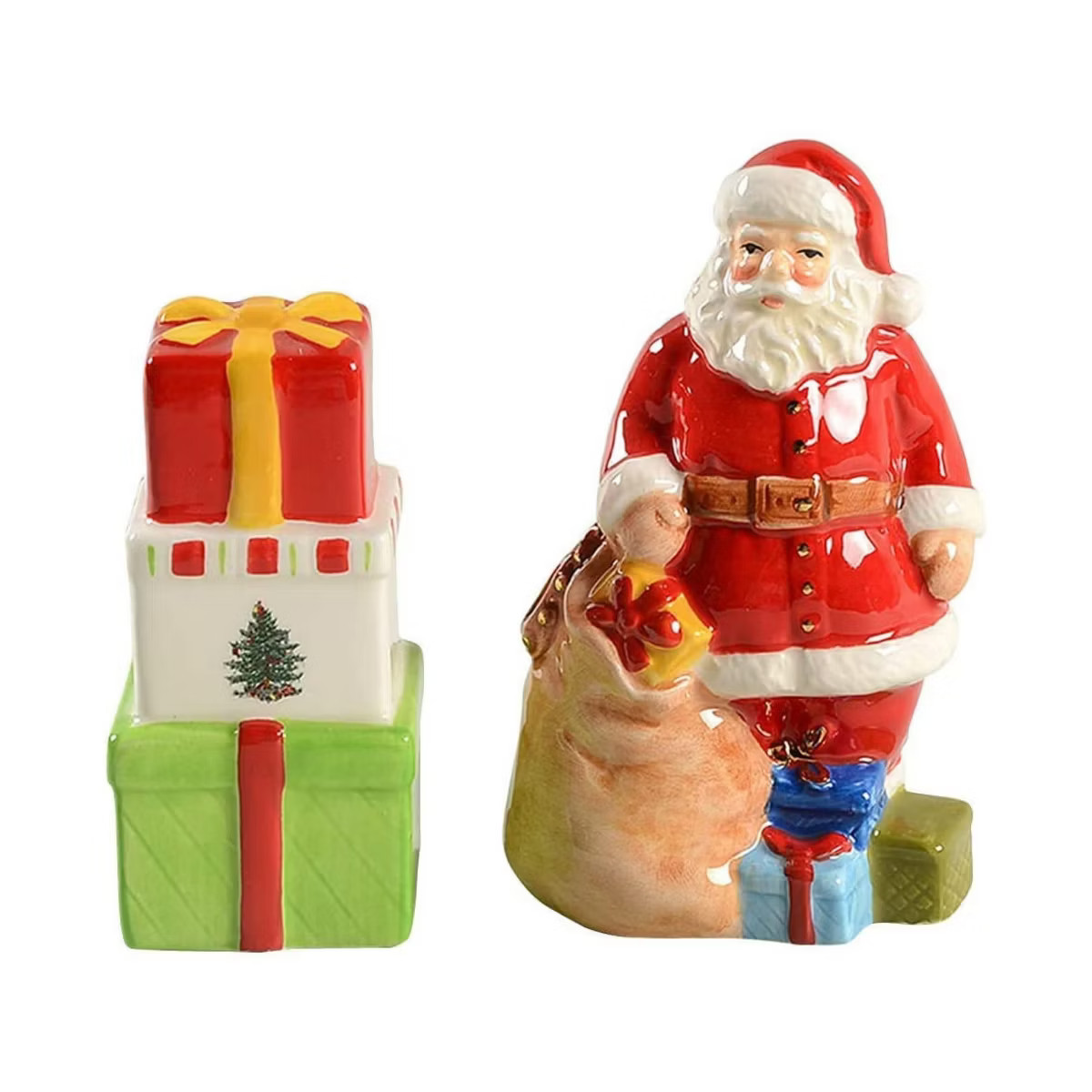 Spode Christmas Tree Santa and Gifts Salt and Pepper Shaker Set, 2-Piece, Christmas Gift/Stocking... | Target
